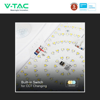 VT-81004 Plafoniera 3in1 LED Rotonda 15W SMD Chip Samsung V-Tac Pro