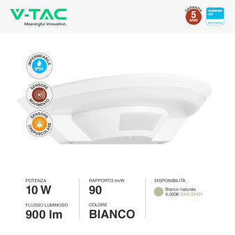 VT-81005 Plafoniera LED Mezza Luna 10W SMD Chip Samsung V-Tac