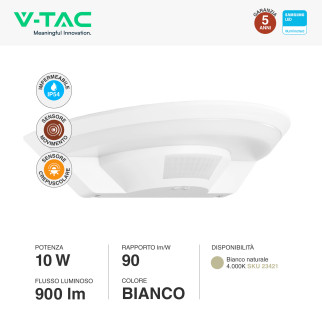 VT-81005 Plafoniera LED Mezza Luna 10W SMD Chip Samsung V-Tac