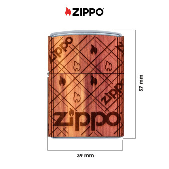 Accendino Zippo 49331 Woodchuck USA Wrap Zippo Flame Ricaricabile