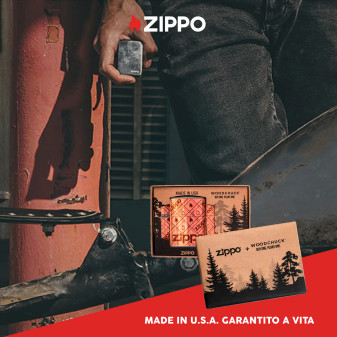 Accendino Zippo 49331 Woodchuck USA Wrap Zippo Flame Ricaricabile