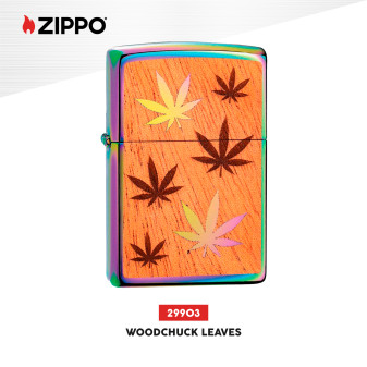 Accendino Zippo 29903 Woodchuck USA Leaves Ricaricabile