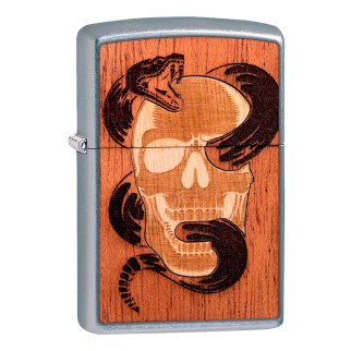 Accendino Zippo 49042 Woodchuck USA Skull & Snake Ricaricabile