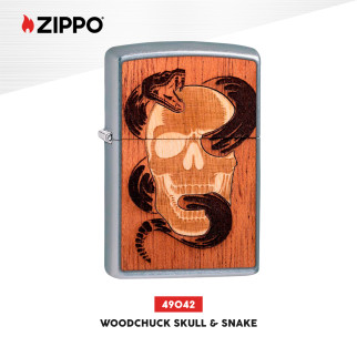 Accendino Zippo 49042 Woodchuck USA Skull & Snake Ricaricabile