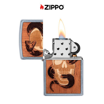 Accendino Zippo 49042 Woodchuck USA Skull & Snake Ricaricabile