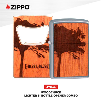 Accendino Zippo 49099 Woodchuck USA Lighter & Bottle Opener Combo