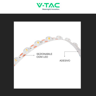 V-Tac VT-2835 Striscia LED Flessibile con Lente 82,5W 48 LED/m 5m