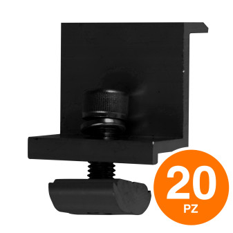 V-Tac 20 Morsetti Terminali Neri in Alluminio per Pannelli Fotovoltaici