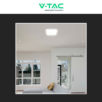 V-Tac VT-8630 Plafoniera LED Quadrata 36W IP44 Sensore di Movimento e Crepuscolare