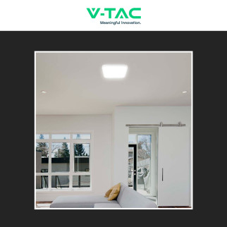 V-Tac VT-8630 Plafoniera LED Quadrata 36W IP44 Sensore di Movimento e Crepuscolare