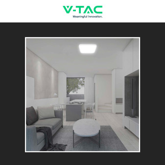V-Tac VT-8630 Plafoniera LED Quadrata 36W IP44 Sensore di Movimento e Crepuscolare