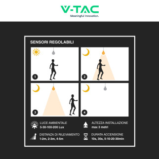 V-Tac VT-8630 Plafoniera LED Quadrata 36W IP44 Sensore di Movimento e Crepuscolare