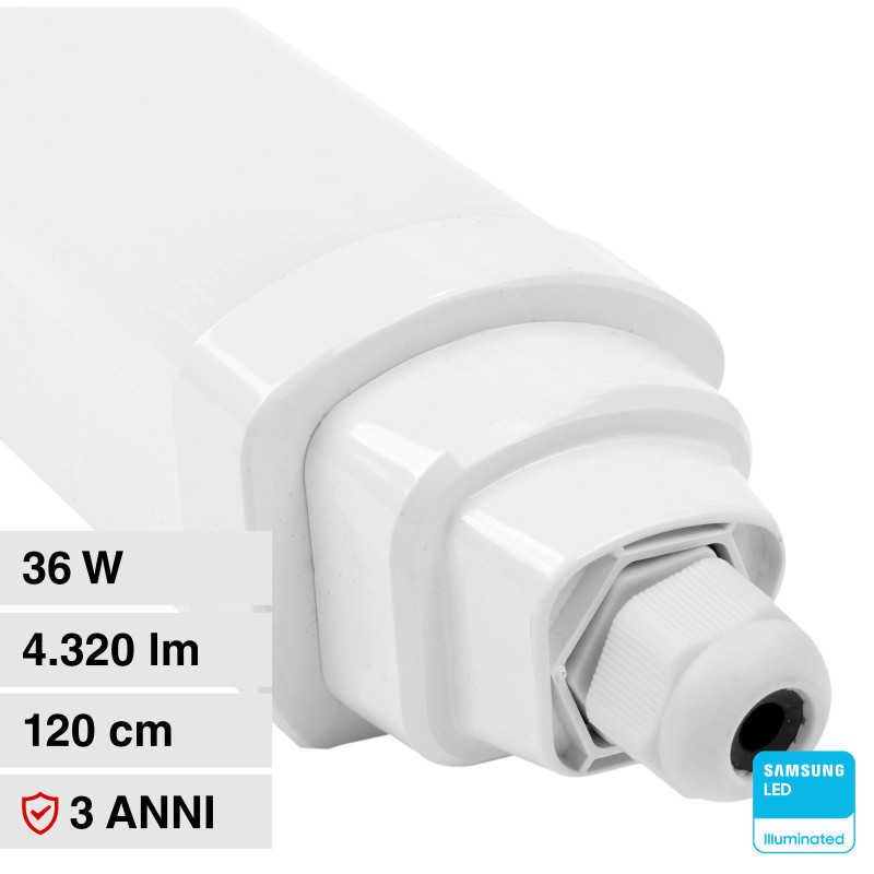 VT-12035 Tubo LED Plafoniera GT Series 36W SMD Linkabile IP65 V-Tac