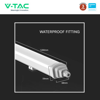 VT-12035 Tubo LED Plafoniera GT Series 36W SMD Linkabile IP65 V-Tac