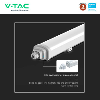 VT-12035 Tubo LED Plafoniera GT Series 36W SMD Linkabile IP65 V-Tac