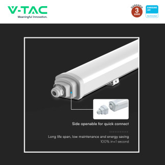 VT-12035 Tubo LED Plafoniera GT Series 36W SMD Linkabile IP65 V-Tac
