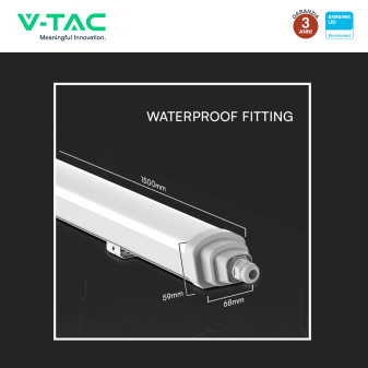 VT-12049 Tubo LED Plafoniera GT Series 48W SMD Linkabile IP65 V-Tac