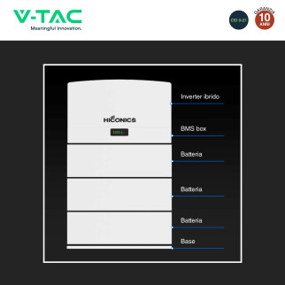 Sistema All-In-One Inverter Monofase 6kW 3 Batterie BMS 15,3kWh V-Tac