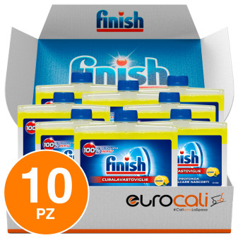 Finish Curalavastoviglie Sgrassante al Limone 10 Flaconi da 250ml