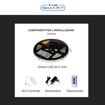 VT-5050 Striscia LED 15W Flessibile RGB+W IP65 12V 5m V-Tac