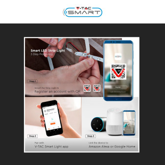 VT-5050 Striscia LED 15W Flessibile RGB+W IP65 12V 5m V-Tac