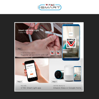 VT-5050 Striscia LED 15W Flessibile RGB+W IP65 12V 5m V-Tac