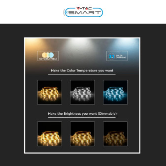 VT-5050 Striscia LED 15W Flessibile RGB+W IP65 12V 5m V-Tac