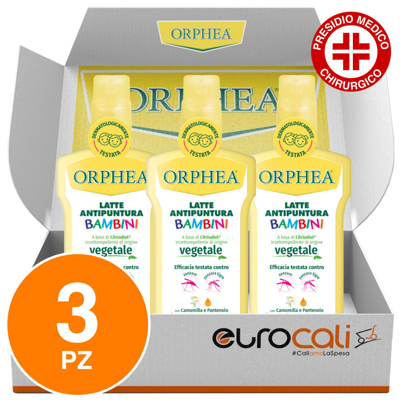 Orphea Latte Antipuntura Bambini Spray Repellente Zanzare 3x 100ml