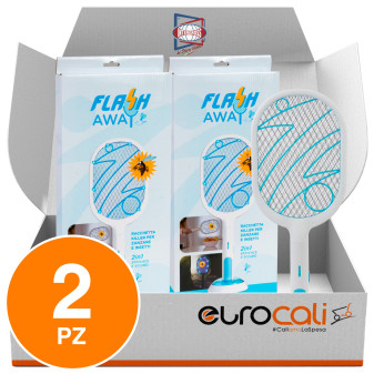 Intergross Flash Away 2 Racchette Zanzare Ricaricabile Doppio Uso