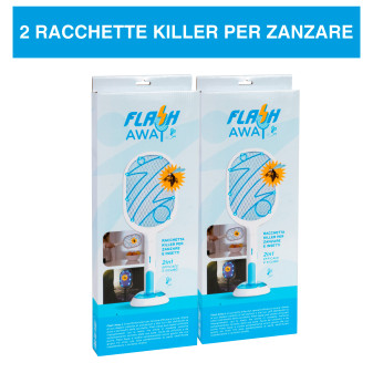 Intergross Flash Away 2 Racchette Zanzare Ricaricabile Doppio Uso