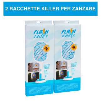 Intergross Flash Away 2 Racchette Zanzare Ricaricabile Doppio Uso