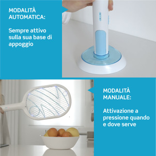 Intergross Flash Away 2 Racchette Zanzare Ricaricabile Doppio Uso