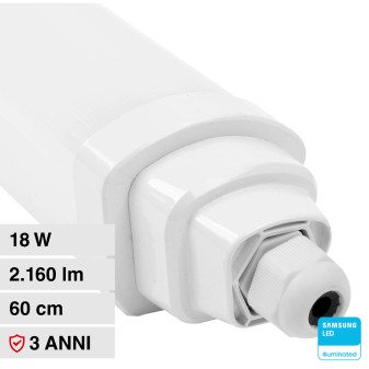 VT-12017 Tubo LED Plafoniera GT Series 18W SMD Linkabile IP65 V-Tac