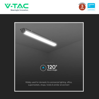 VT-12017 Tubo LED Plafoniera GT Series 18W SMD Linkabile IP65 V-Tac