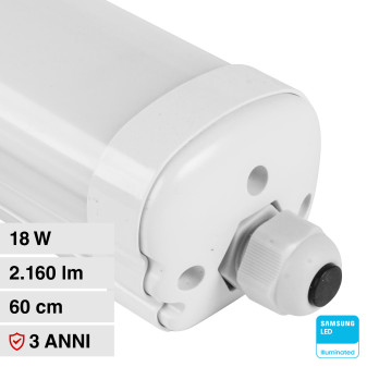 VT-6076S Tubo LED Plafoniera 18W SMD Linkabile IP65 V-Tac