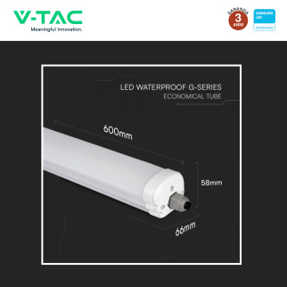 VT-6076S Tubo LED Plafoniera 18W SMD Linkabile IP65 V-Tac