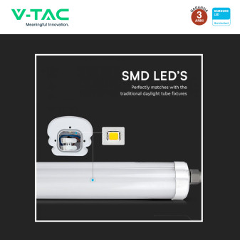 VT-6076S Tubo LED Plafoniera 18W SMD Linkabile IP65 V-Tac