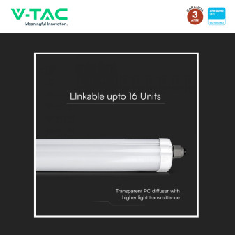 VT-6076S Tubo LED Plafoniera 18W SMD Linkabile IP65 V-Tac