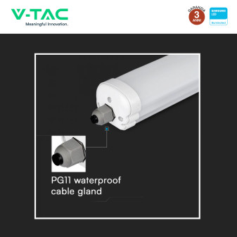 VT-6076S Tubo LED Plafoniera 18W SMD Linkabile IP65 V-Tac