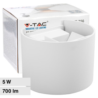 VT-756 Lampada LED da Muro 5W Bianca con Doppio LED SMD IP65 V-Tac