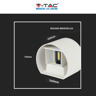 VT-756 Lampada LED da Muro 5W Bianca con Doppio LED SMD IP65 V-Tac