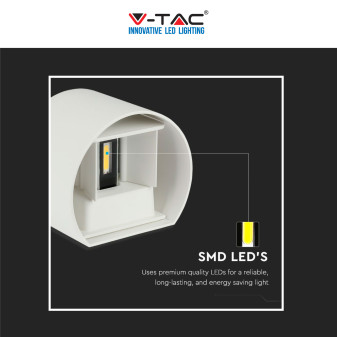 VT-756 Lampada LED da Muro 5W Bianca con Doppio LED SMD IP65 V-Tac