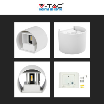 VT-756 Lampada LED da Muro 5W Bianca con Doppio LED SMD IP65 V-Tac