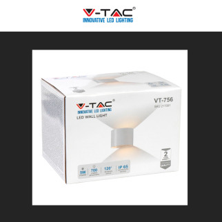 VT-756 Lampada LED da Muro 5W Bianca con Doppio LED SMD IP65 V-Tac