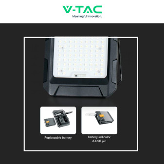 VT-55w Faro LED 10W IP65 Pannello Solare con Sensore Telecomando V-Tac