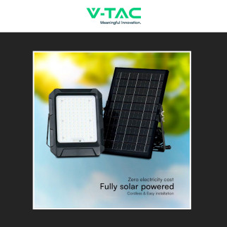 VT-55w Faro LED 10W IP65 Pannello Solare con Sensore Telecomando V-Tac
