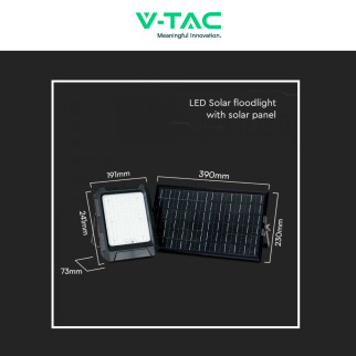 VT-102w Faro LED 15W IP65 Pannello Solare con Sensore Telecomando V-Tac