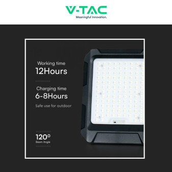 VT-102w Faro LED 15W IP65 Pannello Solare con Sensore Telecomando V-Tac