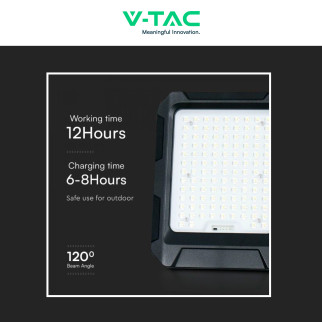 VT-102w Faro LED 15W IP65 Pannello Solare con Sensore Telecomando V-Tac