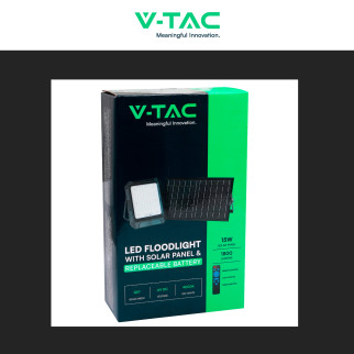 VT-102w Faro LED 15W IP65 Pannello Solare con Sensore Telecomando V-Tac